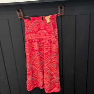 Wrangler Red Geometric Pencil Skirt